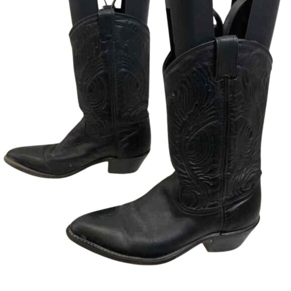 Abilene Josephine 11” Black Cowhide Round Toe Boot Womens Size 7.5 - Picture 3 of 10
